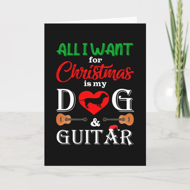 Tarjeta dachshund todo lo que quiero para navidad es mi (Anverso)