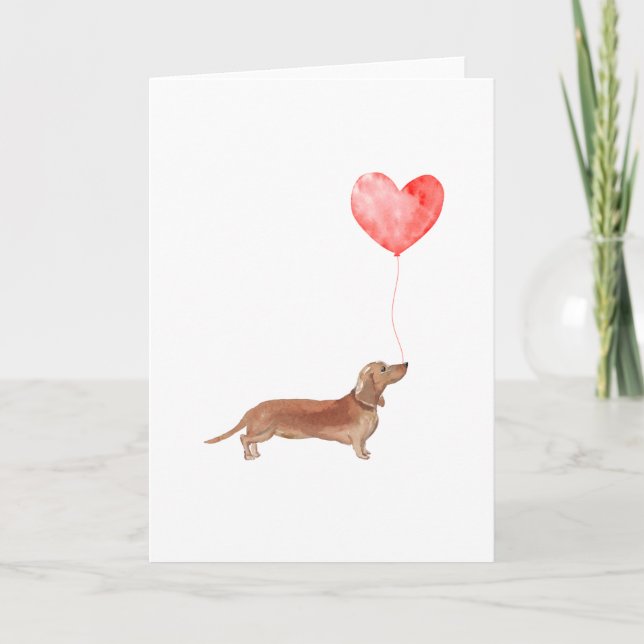 Tarjeta Dachshund Valentines, perro Valentines (Anverso)