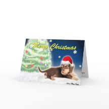 Tarjeta Dachshund Xmas Tree (Personalizable) Tree
