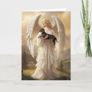 Tarjeta Dachshund y Angel