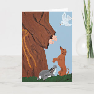 Tarjeta Dachshund y St Francis
