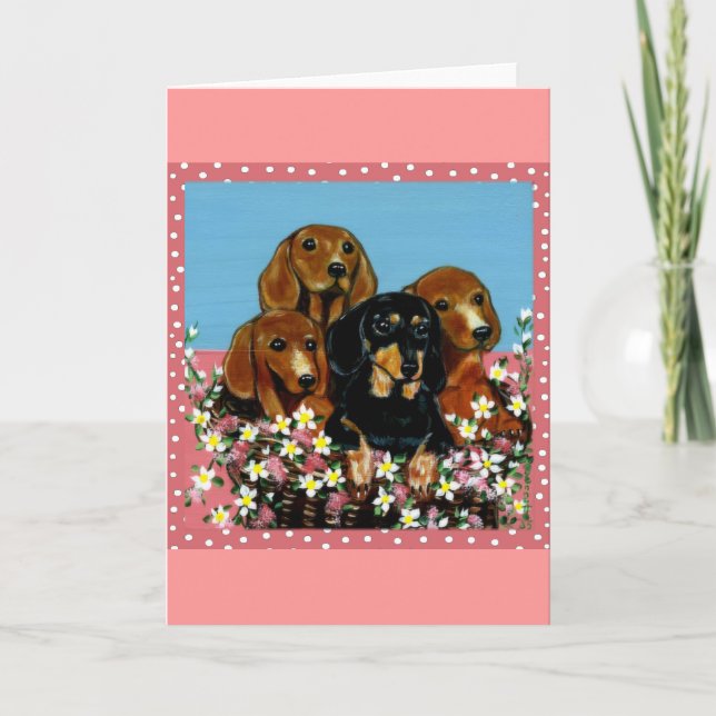 Tarjeta Dachshunds (Anverso)