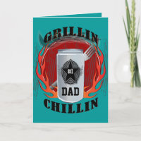 Dad Barbecue Grillin y Chillin Card