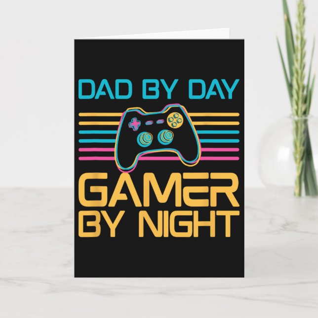 Tarjeta Dad By Day Gamer By Night Video Games Lover Gamer (Anverso)