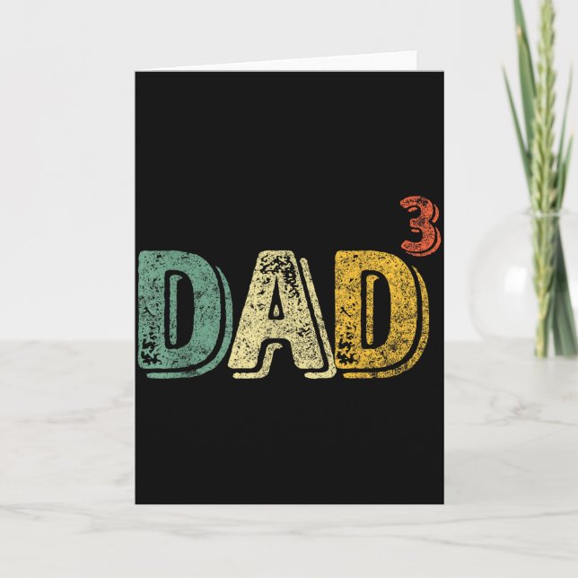 Tarjeta Dad Cubed Shirt Dad Of Three Mens Quote Funny Chri (Anverso)