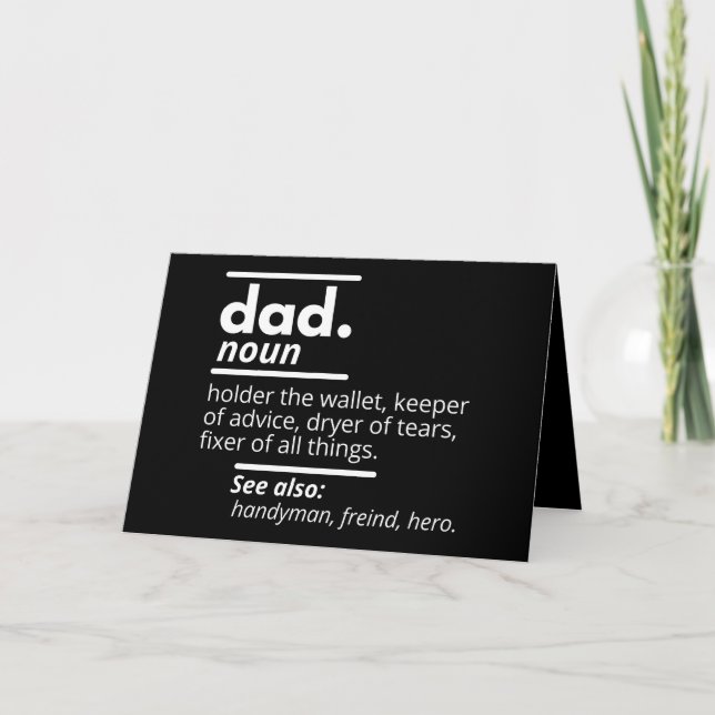 Tarjeta Dad Dictionary Definition - Funny Fathers Day Gift (Anverso)