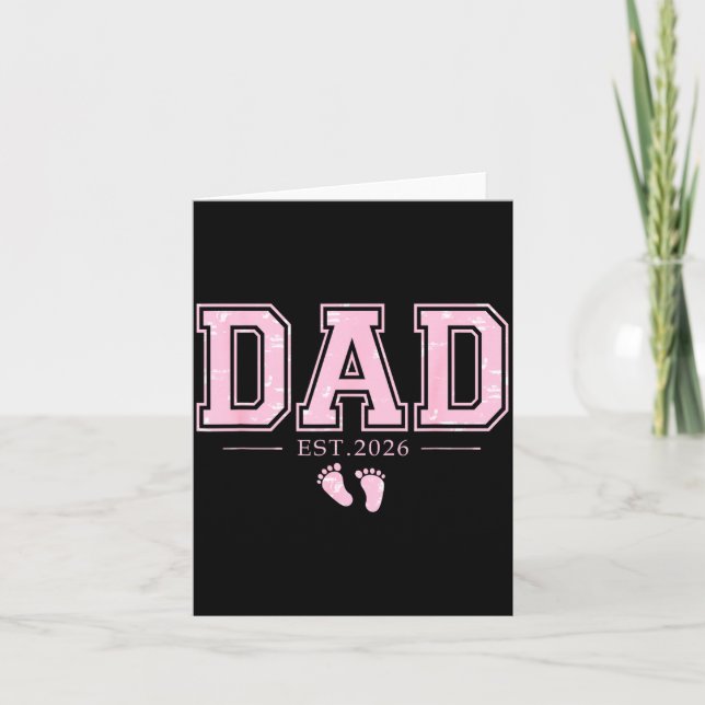 Tarjeta Dad Est 2026 Father's Day First Time Dad Of Girl N (Anverso)