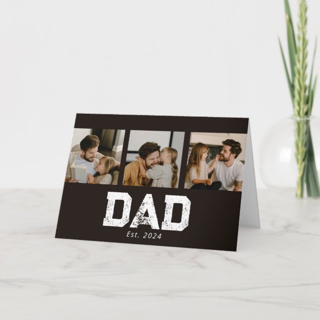 Tarjeta Dad Established Black Fun 3 Photo (Anverso)