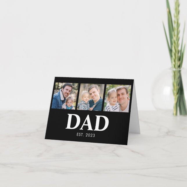 Tarjeta Dad Established Year 3 Picture Fathers Day (Anverso)