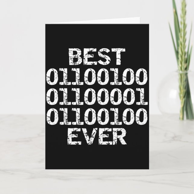 Tarjeta Dad Ever In Binary Code Software Engineer Father G (Anverso)