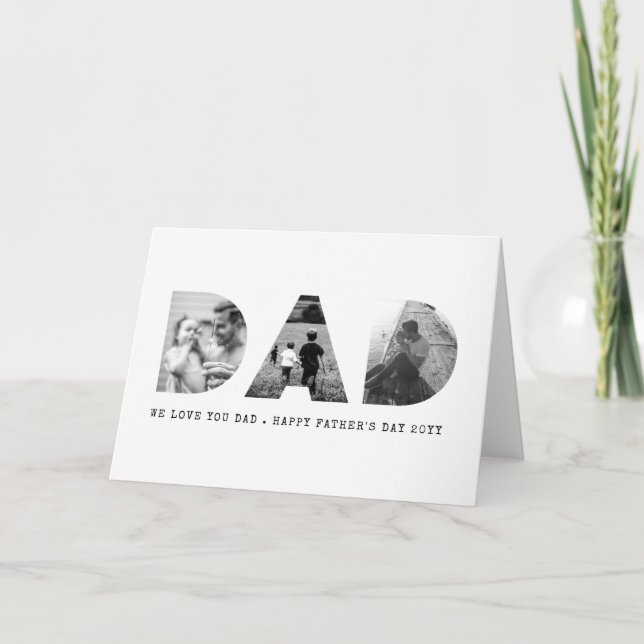 Tarjeta DAD Happy Fathers Day Photo (Anverso)
