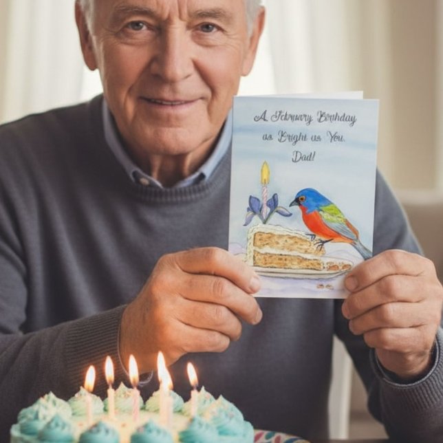 Tarjeta Dad Happy February Birthday Painted Bunt (Subido por el creador)