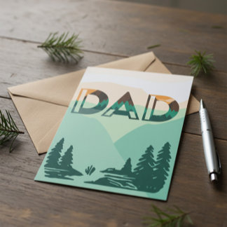 Tarjeta 'DAD' Mountain Landscape Greeting Card