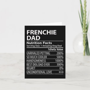 Tarjeta Dad Nutrition Hacts Fun Frenchie Dog Dueño
