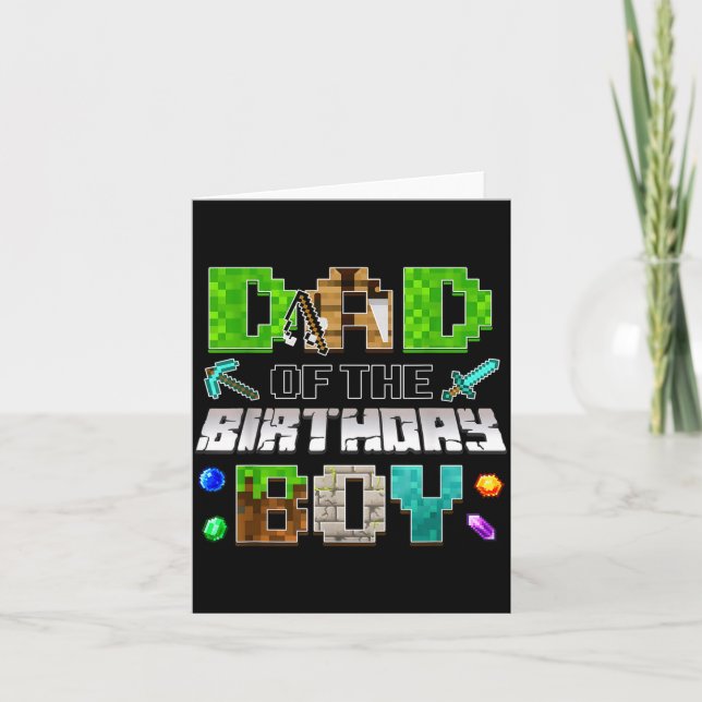 Tarjeta Dad Of The Birthday Boy Funny Gaming Birthday Xel  (Anverso)