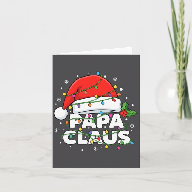 Tarjeta Dad Papa Claus Christmas Lights Family Matching Lo (Anverso)