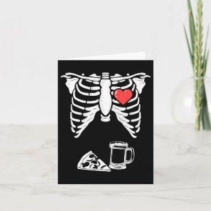 Tarjeta Dad Skeleton Halloween Beer Pizza Fun Pregancy Co