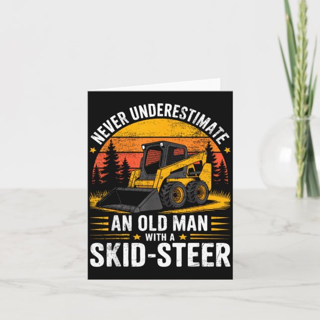 Tarjeta Dad Skid Steer Operator Father Construction Heavy  (Anverso)