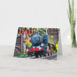 Tarjeta DAD Steam train Birthday card<br><div class="desc">Dad Steam train card featuring old English locomotive model steam train.message reads "they say old age is like a train journey, when you're over the hill you pick up speed."</div>