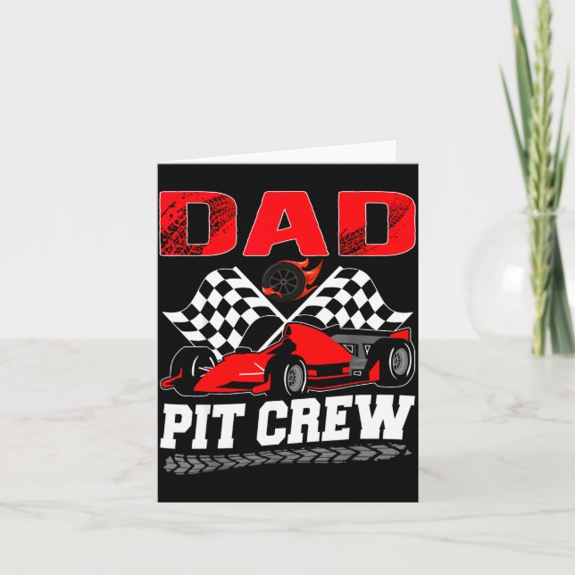 Tarjeta Dad T Crew Racing Family Race Car Birthday Boy  (Anverso)