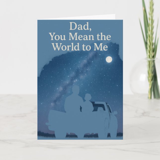 Tarjeta Dad, You Mean the World to Me Starry Birthday (Anverso)
