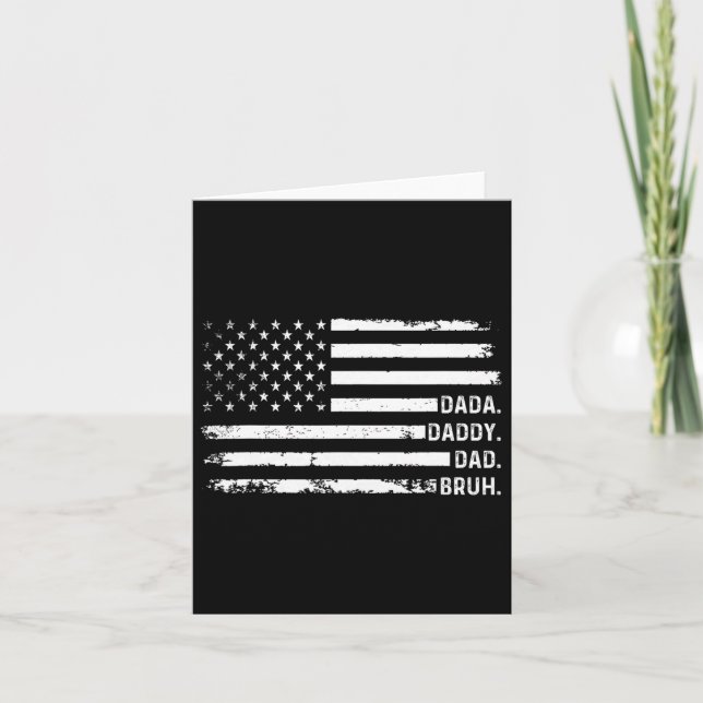 Tarjeta Dada Daddy Dad Bruh Men Funny Fathers Day American (Anverso)