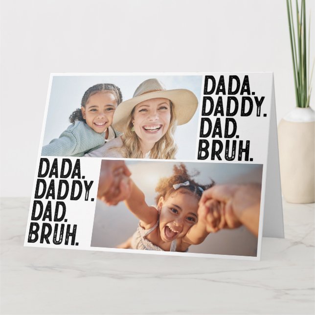 Tarjeta DADA DADDY DAD BRUH Personalizado DE FOTO DÍA DE L (Anverso)