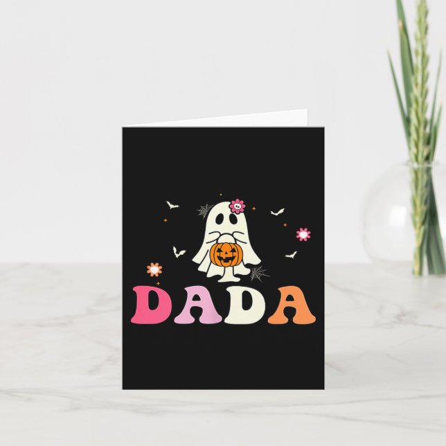 Tarjeta Dada Ghost Boo One Soky Dad First Halloween Birthd (Anverso)