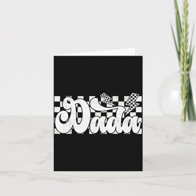 Tarjeta Dada Lightning Cuadrados Día del Padre Papá Abuelo (Anverso)
