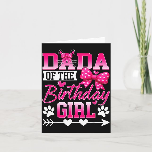 Tarjeta Dada Of The Birthday Girl Cat Kitty Family Matchin (Anverso)