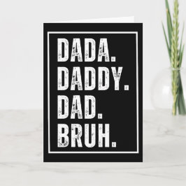 Tarjeta Dada Papá Padre Bruh retro angustiado Día del Padr