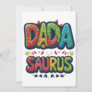Tarjeta DADA SAURUS - Celebración de papá de dinos