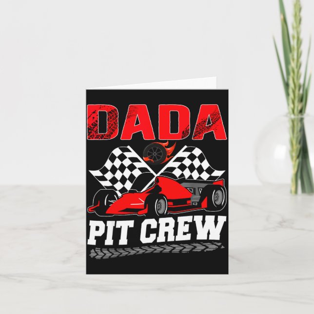 Tarjeta Dada T Crew Racing Family Race Car Birthday Boy  (Anverso)