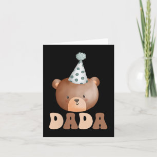 Tarjeta Dada Teddy Bear primera Chica de cumpleaños