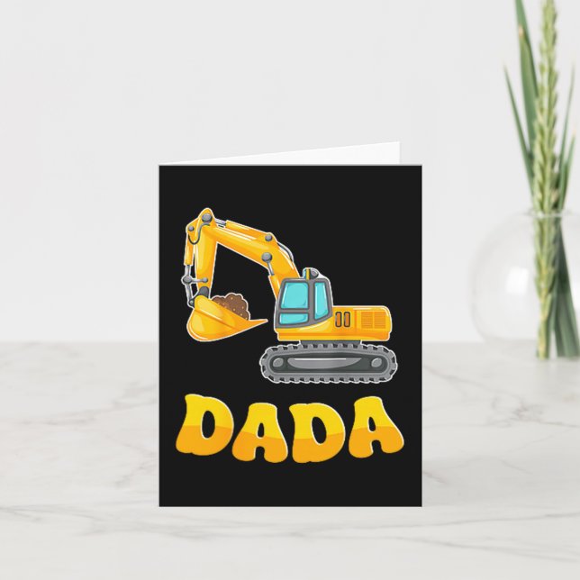 Tarjeta Dada The Birthday Boy Excavator Construction Famil (Anverso)