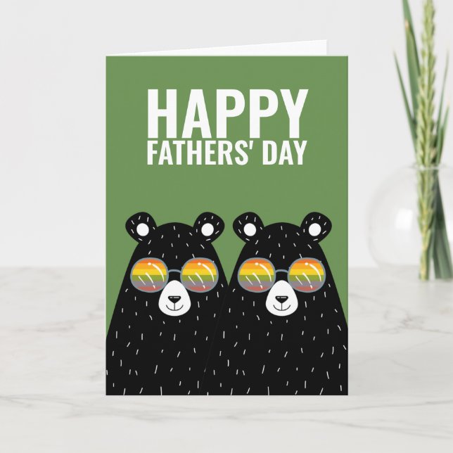 Tarjeta Dadas De Dos Osos Feliz Día De Los Padres Gays (Anverso)
