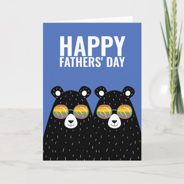 Tarjeta Dadas De Dos Osos Feliz Día De Los Padres Gays (Anverso)