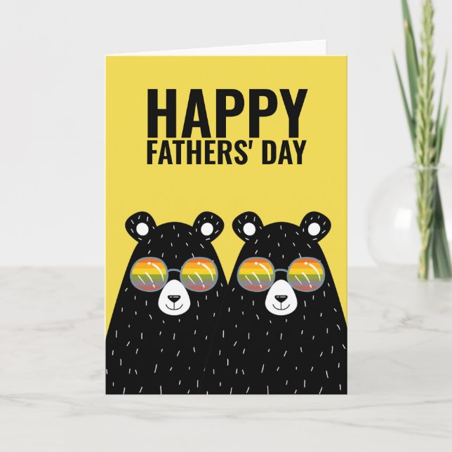 Tarjeta Dadas De Dos Osos Feliz Día De Los Padres Gays (Anverso)