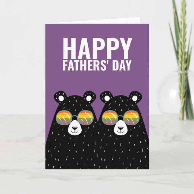 Tarjeta Dadas De Dos Osos Feliz Día De Los Padres Gays (Anverso)