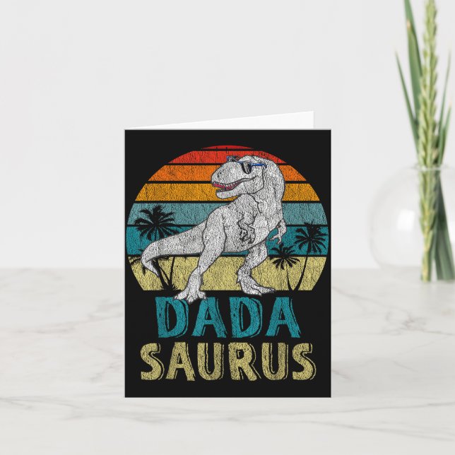Tarjeta Dadasaurus T Rex Dinosaur Dada Saurus Family Match (Anverso)