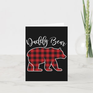 Tarjeta Daddy Dad Bear Pajama Red Buffalo Xmas Familia Chr