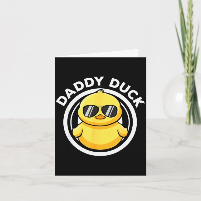 Tarjeta Daddy Duck Dad I Love Ducks Family Lover Funny Rub (Anverso)