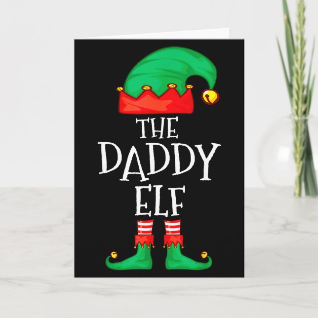 Tarjeta Daddy Elf Family Christmas Daddy Dad Father Elf Sw (Anverso)