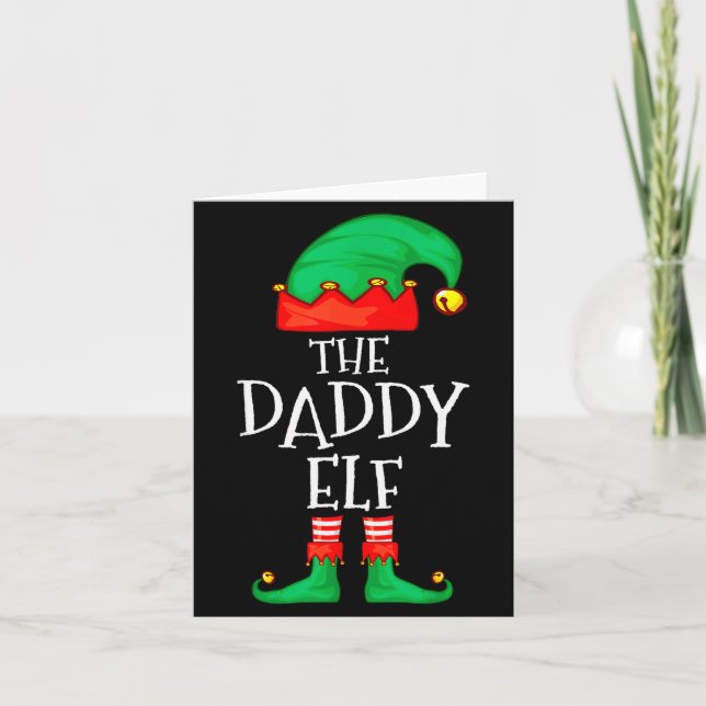 Tarjeta Daddy Elf Family Christmas Daddy Dad Father Elf Sw (Anverso)