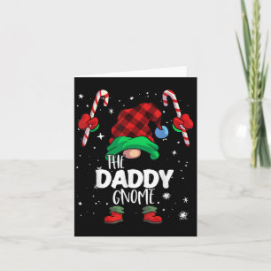 Tarjeta Daddy Gnome Rojo a Cuadros Buffalo Familia Pareja 
