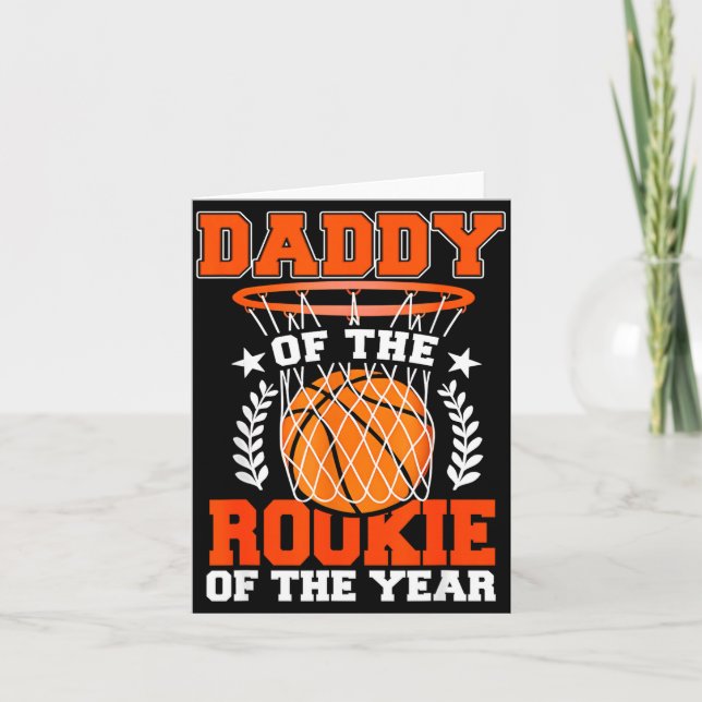 Tarjeta Daddy Of Rookie 1st Basketball Bday Theme Matching (Anverso)