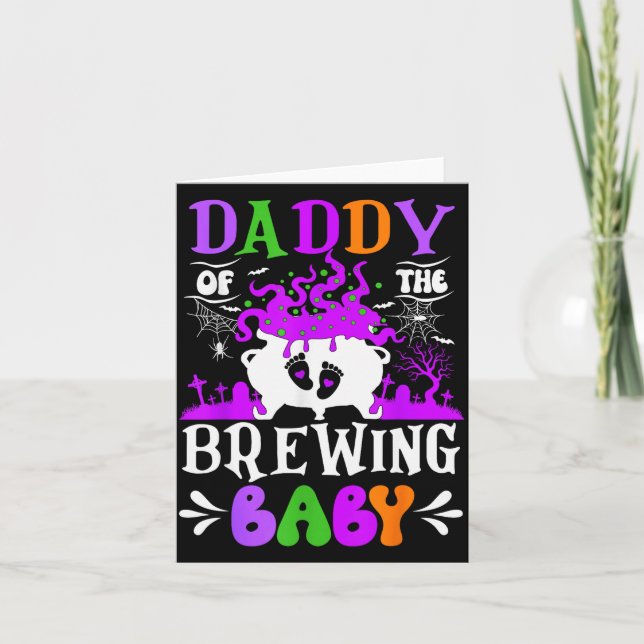 Tarjeta Daddy Of The Brewing Baby Dad To Be Halloween  (Anverso)
