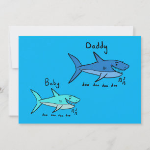Tarjeta Daddy Shark y Baby Shark Azul Día del Padre