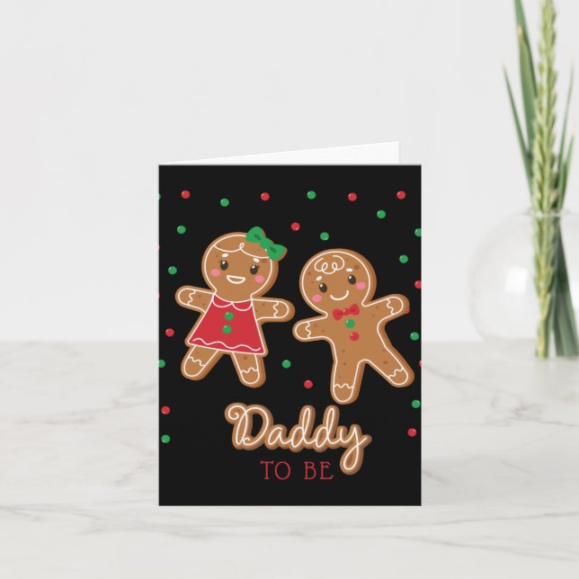 Tarjeta Daddy To Be Gender Reveal Gingerbread T Shirt  (Anverso)