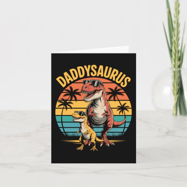 Tarjeta Daddysaurus Dinosaur Verano Día del Padre (Anverso)